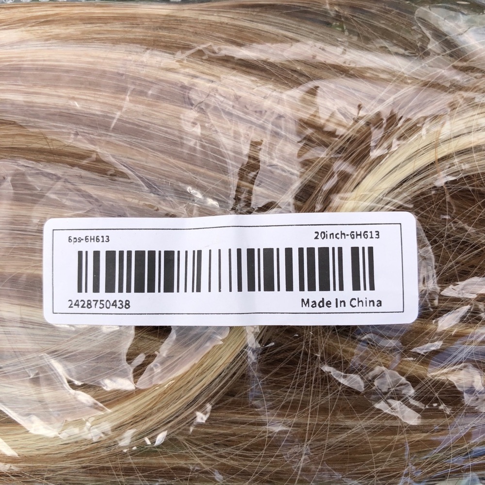6 pc Human Hair Blonde Balayage Long Straight Hair Extension Clip Ins 24" 6H613# - Picture 6 of 14